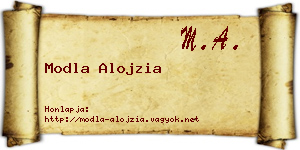 Modla Alojzia névjegykártya